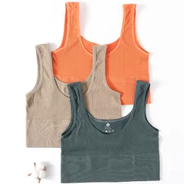 Kvinnors tankar Camis kvinnor toppar sömlös tank topp kvinnlig ribbed skörd tops fitness underkläder scoop hals cami brvalette basic tee sexig underkläder camisole 230518