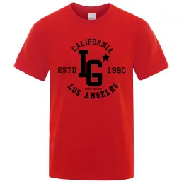 Los ztp california estd 1980 baskı tişörtleri erkek moda gevşek t-shirts lüks o yaka sokak kıyafeti moda yaz