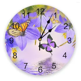 벽시계 나비 꽃 시계 홈 장식 침실 무음 오클록 시계 디지털 아이 룸