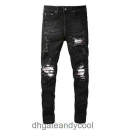 Patch denim amirres jeans designer byxor man 2023 sommar ny trasig mode high street slp slim fit jeans man ywii