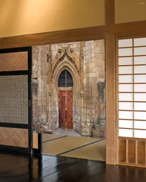 Gardinstörrplankor som bygger retro japanskt sovrum partition kök ingång hängande halvgångar