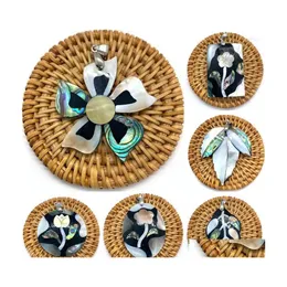 Colares de pingentes de casca natural costura de folha de folha de 3050 mm de charme de pérola jóias de jóias de jóias de colar de colar de colar de diy entrega de queda