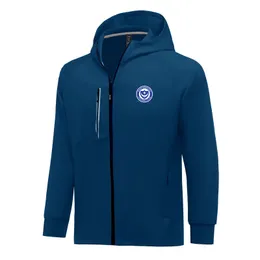 Portsmouth FC Chaquetas de hombre, abrigo cálido de otoño, Sudadera con capucha para correr al aire libre, chaqueta deportiva informal de manga larga con cremallera completa