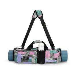 LUL Designer ryggsäck Portable Yoga Mat ryggsäck Gym Handväska förvaring axelväska canvas Hållbar påse multifunktionell förvaringspåse lämplig för alla storlekar av yogamattor