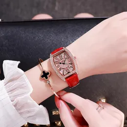 Armbandsur Ms. DZG Watches Square Diamond Rose Gold Case Korean version av stora digitala Dial Face Douyin med en trend kvinnors klocka