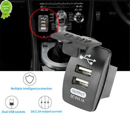 New Universal Car Charger Socket Dual USB Ports 3.1A Auto Adapter Waterproof Dustproof Phone Charger for Iphone Xiaomi Redmi Samsung