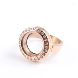 Fedi nuziali 10 pz/lotto Magnetic Living Floating Memory Ring Acciaio inossidabile 20mm Charms Medaglione per le donne