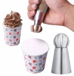 Classic Cake Icing Nozzles Russian Piping Tips Lace Mold Pastry Cake Decorating Tool Stainless Steel Kitchen Baking Pastry Tool 3PCs/Set