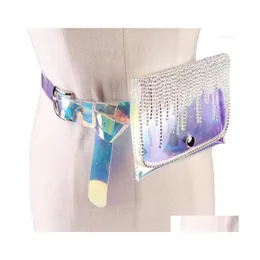ベルトセクシーな夏の薄いウエストバンドレディースラインストーンタッセルバッグ装飾ドレス小さなプラスチック透明胸部ベルトドロップ配信FA DH29A