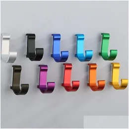 Hooks Rails Aluminum Clothes Hook Candy Color Coat Towel Robe Hanger Home Storage Bathroom Kitchen Accessories Drop Delivery Garde Dhkx6