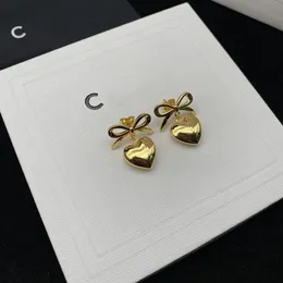 New Bow Love Heart Earrings Female Mori Style Fresh College Fairy Silver Stud Earrings All-match