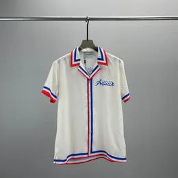 Men's designer shirt summer short sleeve casual button up shirt printed bowling shirt beach style breathable T-shirt clothing #82