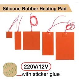 Mattor 12V/220V Silikongummivärmningsdyna Square Electric Heat Mat Plate Flexibel vattentät 3D -skrivarlim klistermärke Lim
