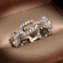 Hot Fashion Mander Designer Pierścienie dla kobiet lśniących biżuterię kryształową z CZ Diamond Stone Rozmiar 6-10