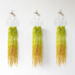 Flores decorativas simuladas suculentas plantas em vasos de amantes de amante de parede pendurada em decoração de cana -de -flor Acessórios artificiais