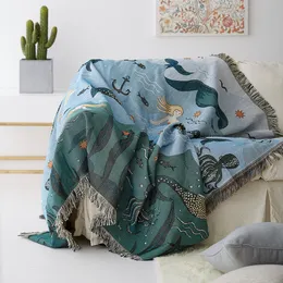 Coperte Tessile Città Stile nordico Coperta da tiro Coperta a sirena Coperta per letto Soggiorno Arazzo Tappeto Divano Coperta Copriletto 230518