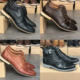 Top Oxfords Klassische Herren-formelle Derby-Lederschuhe mit spitzer Zehenpartie, echtes Leder, Business-Schuhe, Mode, Büro, Hochzeit, Party, Schnürschuhe, mit Box, große Größe 4047