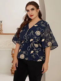 تي شيرت تولينج سعر خلوص رخيصة Tshirt أزياء النساء الكبيرة بالإضافة إلى قمم الحجم 2022 صيف الأزرق الأزرق غير الرسمي ذي الحجم الكبير.