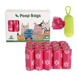 Outros suprimentos de cães bolsa de resíduos biodegradáveis ​​20 rolos animais de estimação cães cocô sacolas com dispensador entrega de gota home jardim garden dhxjy