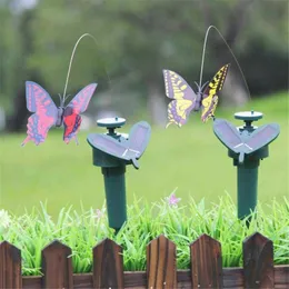Inne zapasy ogrodowe Dekoracja ogrodu tańca zasilana energią słoneczną trzepotanie motyli latającego kolibra ptaków ogrodowych ogrodowych dekoracja domów na zewnątrz G230519