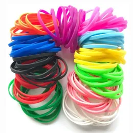 Bangle 100pcs 5mm Men Women Fashion Coll Color Rubber Bracelets Luminous Silicone Band Band Cuff Accessories Glow in the Dark