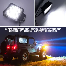 Bilbil 2 PCS Aluminium 102W bilbelysningar LED 4x4 Arbetsljus 3030 LED Spotlight 34SMD -strålkastare för lastbilar Tractor SUV Off Road Fog Lamp Lamp Lamp