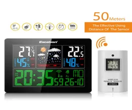 Excelvan Color Bezprzewodowa stacja pogodowa z prognozą wilgotność temperatury UE alarm wtyczki i termometr drzemki higrometr Clock7345869