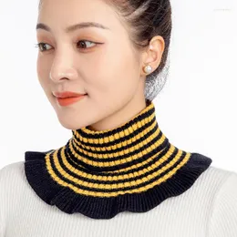 Bow Ties Sitonjwly Women's Turtleneck Bib Fake Collar Winter Protect Cervical Spine False Girls Sticked Neck Guard Accessory