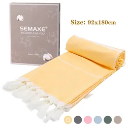 SEMAXE Beach Towel Cotton ,Sand Free Quick Dry Soft Absorbent Lightweight Blanket for Bathroom,Beach,Pool, Gym74x36inches,Yellow