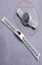 Uhrenarmbänder, 19 mm, silberfarben, hohl, gebogenes Ende, solide Schraubverbindungen, Jubilee-Armband für 5 SNXS73K1, SNXS77, SNXS79K1J19819283