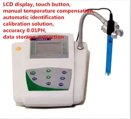 Digital PH Meter Detetor Aquarium Tool Water Quality Monitor Tester PH Meter LCD Touch Button 0.01PH Data Storage Extraction