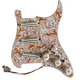 Yükseltme SSS Prewired Pickguard Çok Fonksiyonlu Çift Fonksiyonlu Çift Ray Yüksek Çıktı Beyaz Pikaplar 4 Tek Kesik Anahtar Gitar Parçaları