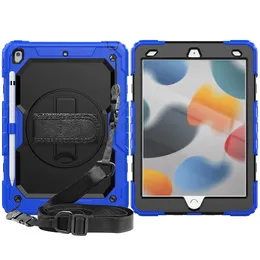 Custodia per tablet con cavalletto girevole a 360° per iPad Mini 4 5 6 Air 2 4 5 Pro 9.7 10.2 10.5 11 12.9 10.9 10th A2696 Smart Cover con tracolla/mano