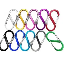 51x23mm Large Keychain Multifunctional Key Ring Outdoor Tools Camping S-type Buckle 8 Characters Quickdraw Carabiner Wholesale