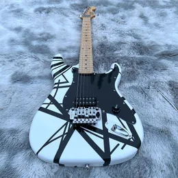 Auf Lager: E-Gitarre, hergestellt in China, schöne und kühle weiße und schwarze Linie am Korpus