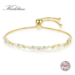 أساور Kaletine Fashion 925 Sterling Silver Bracelet Z Charm Tennis Bracelets for Women Men Zirconia Jewelry Box Chail