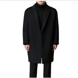 Men's Wool Arrival 2023 Winter Long Coat Men Parka Double Breasted Cashmere Pea Coats For Abrigo De Lana Hombre