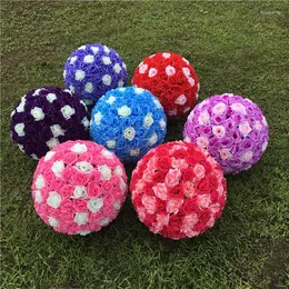 Decorative Flowers 20cm Wedding Flower Ball Table Centerpiece Decoration Artificial Silk Rose Pomander Arrangement