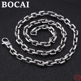 Collane BOCAI S925 Collana in argento sterling Creative SquareChain Retro da uomo in argento tailandese con catena al collo Prepotente gioielli in puro Argentum