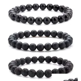 Beaded 8Mm Natural Stone Handmade Strands Beads Bracelets Tiger Eye Matte Bracelet For Women Men Healing Nce Jewelry Wholesale Drop D Dhse6