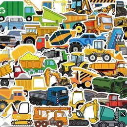 50Pcs Engineering Vehicle Stickers Engineering Car Excavator Forklift Ballast Truck Graffiti Kids Toy Skateboard car Motorcycle Bicycle Sticker Decals