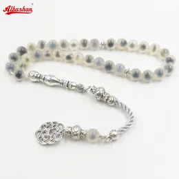 Bracciale Tasbih Nuove varietà di agata bianca all'interno di agata nera perlina di preghiera musulmana accessori misbaha islamici gioielli turchi eid regalo