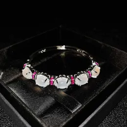 Bracciale QTT vendita calda brillante braccialetto con ramo di pietra di luna s925 braccialetti con pietre preziose a catena in argento per gioielli da sposa da donna