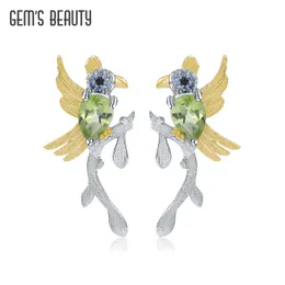 Knot Gem's Beauty Bird Animal Stud earrings for Women original Real 925 Sterling Silver Fine Jewelry Designerハンドメイドドロップシッピング