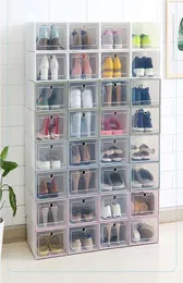 Storage Boxes Bins 1piece Shoe Box Shoes Artifact Transparent Plastic Japan Flip Drawer A8598565