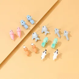 Stud 1 Pair Cute Animal Bite Earring 6 Styles Cartoon Earrings Unique Design Ear Jewelry Dinosaur Party Fun Gifts Drop Delivery Dhldz