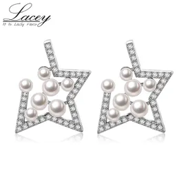 Stud 2017 New natural pearl earrings unique earrings for women muiltbeads fashion pearl Jewelry earrings 925 silver