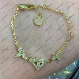 Lucky Four Flower Bracelets for Women Heart Bransoleta bioder biżuterii Tytanium stal 18k złota platowana łańcuch Lobster Boler
