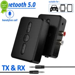 Ny 2-in1 Bluetooth Audio Adapter 5V RX+AUX Bluetooth 5.0 Mottagare Sändare för BT Lanserar utrustning Bil Handsfree Call Radio