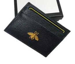 Genuine Leather Small Wallets Holders Women Metal Bee Bank Credit Card Package Coin Bag Card ID Holder purse women Thin Wallet Poc2028538